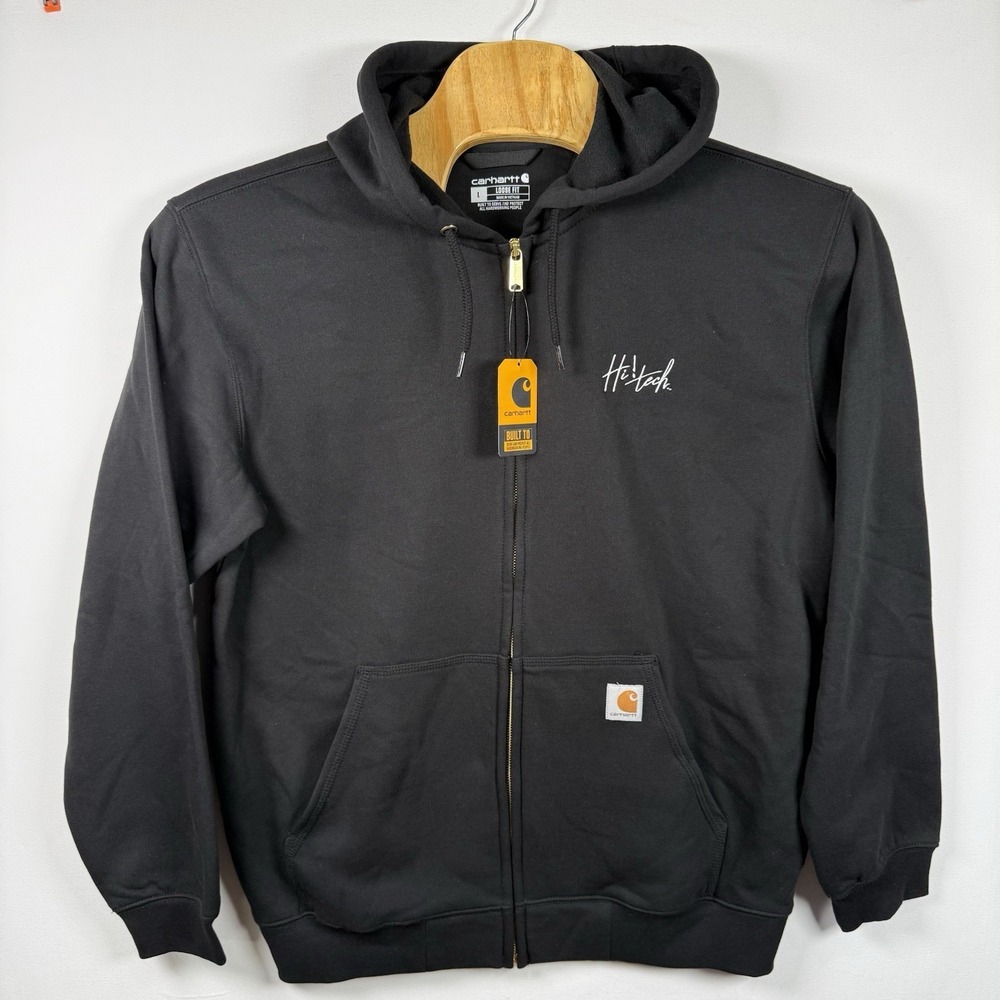 Carhartt Hoodie Mens XL Black Loose Fit Midweight Full Zip Sweatshirt TS0122-M
